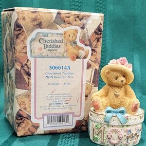 2001 AVON  Cherished Teddies "MOM" covered box